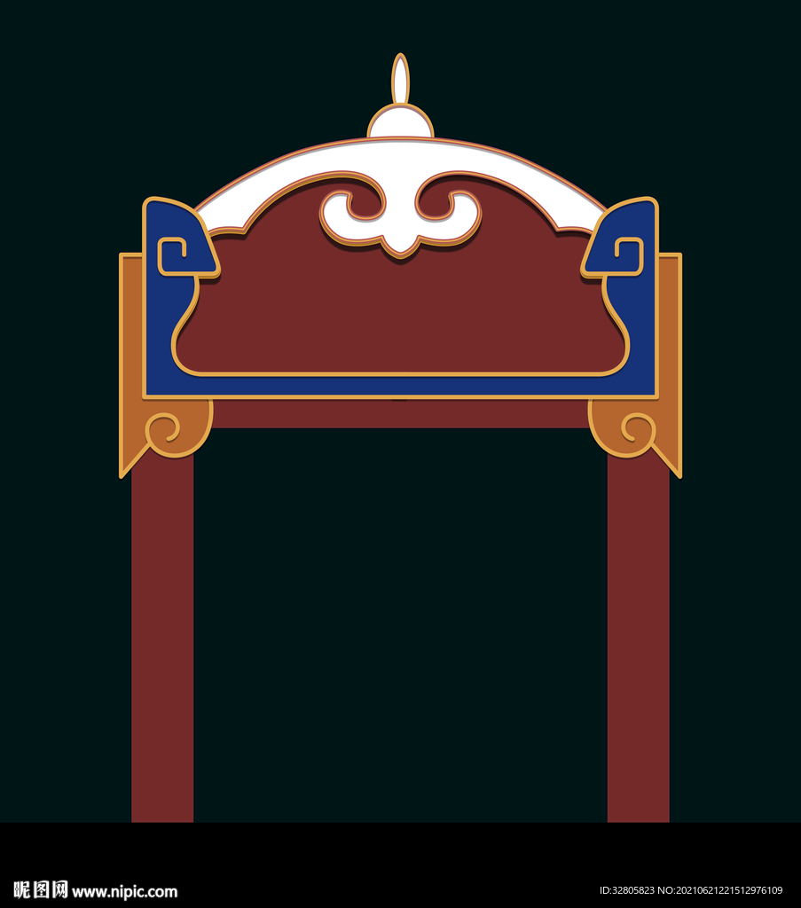 蒙古风格门头招牌设计素材