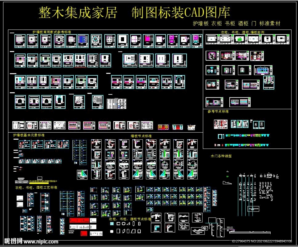 护墙板 衣柜 书柜 酒柜 含节