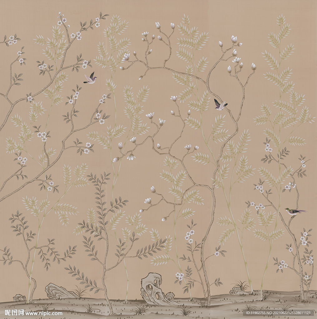 欧式玉兰背景墙