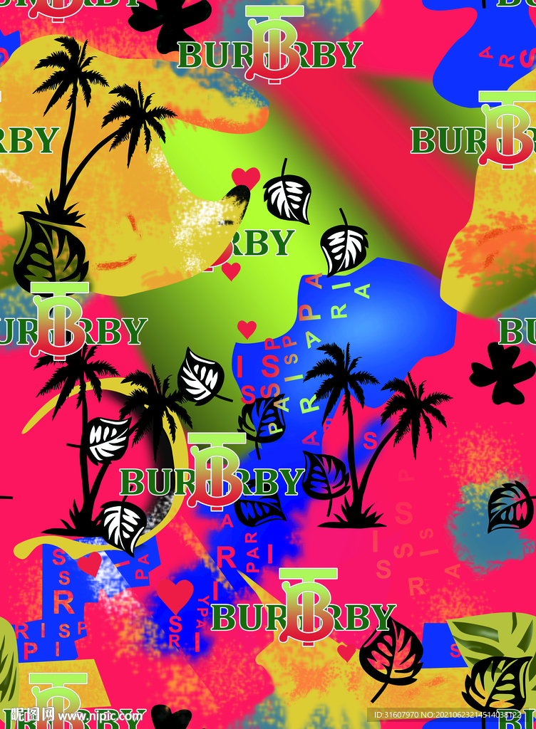 大牌沙滩裤沙滩衬衣数码印花