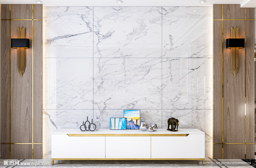 现代客厅沙发电视背景墙