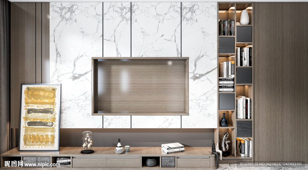 现代客厅沙发电视背景墙