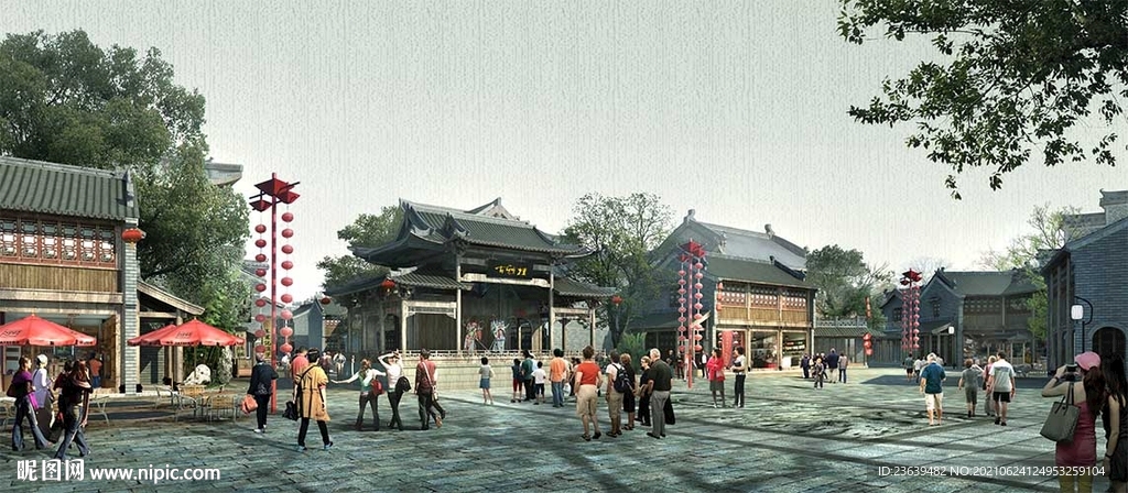 老街戏台效果图