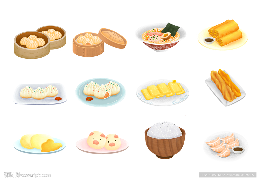 手绘 小吃美食
