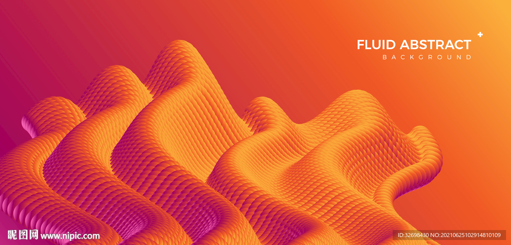波纹动感橙色流体渐变抽象背景
