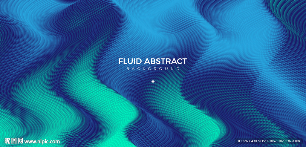 波纹动感蓝绿流体渐变抽象背景