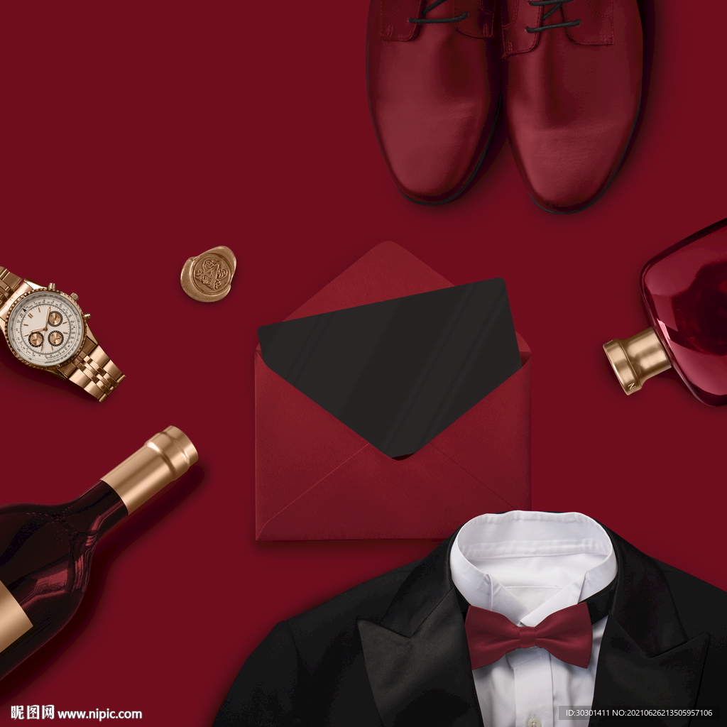 红色结婚婚庆元素海报模板