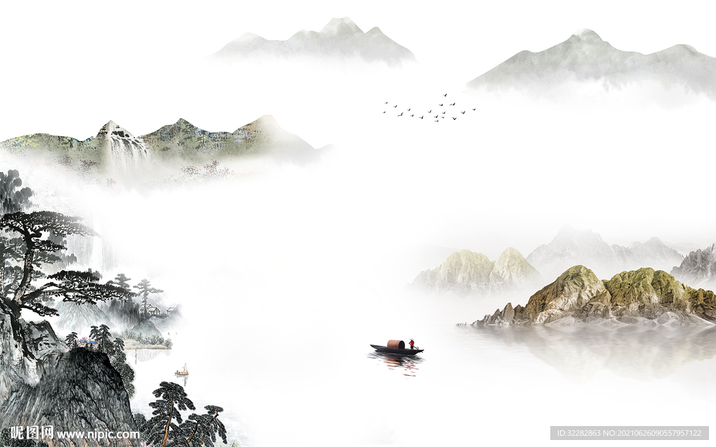 中式新山水画 文件TIF分层