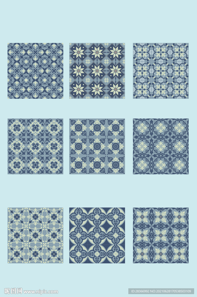 AI矢量欧式花纹底纹