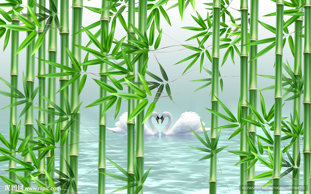 背景墙竹报平安