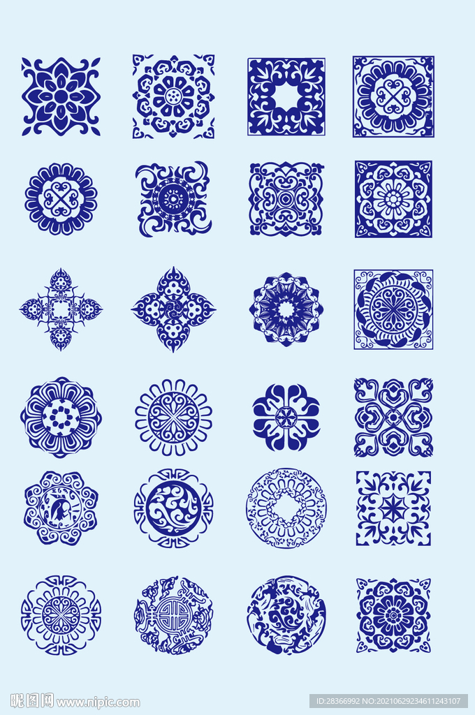 AI古典矢量花纹元素