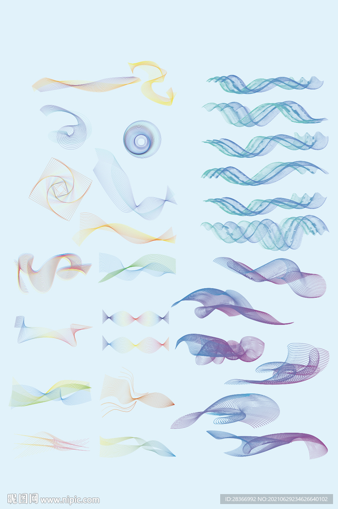 AI矢量抽象线条飘带