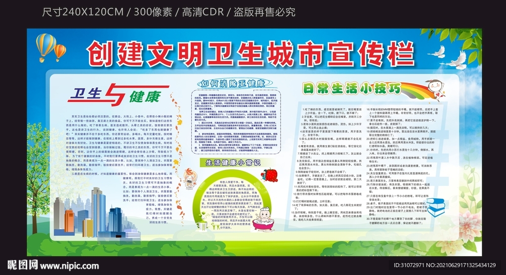 创建文明卫生城市宣传栏