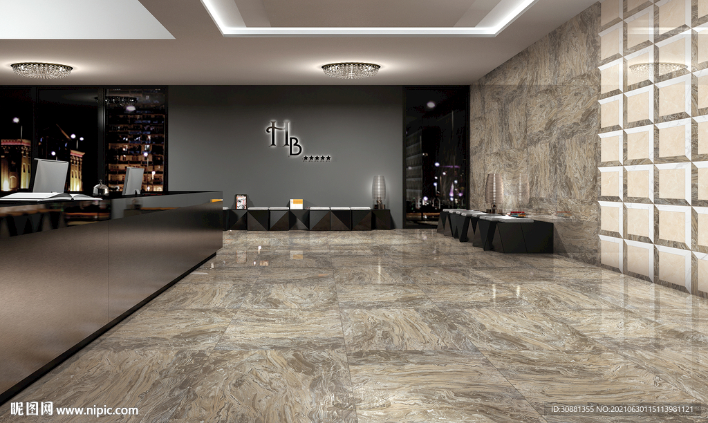 大板亮光砖酒店效果图