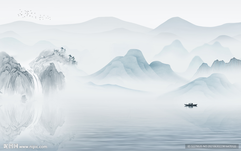 别墅意境客厅山水 TIF分层