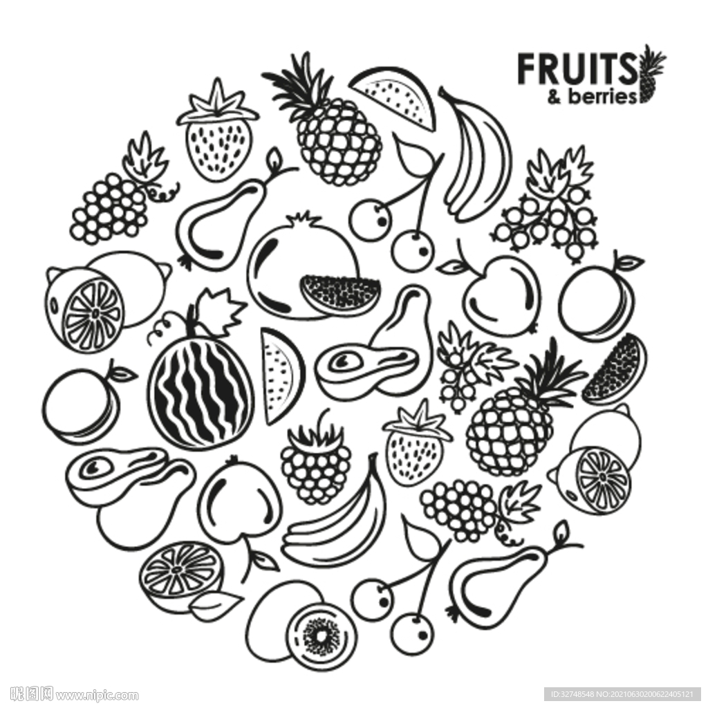 水果线稿