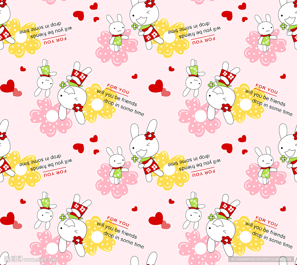 大牌卡通兔子花