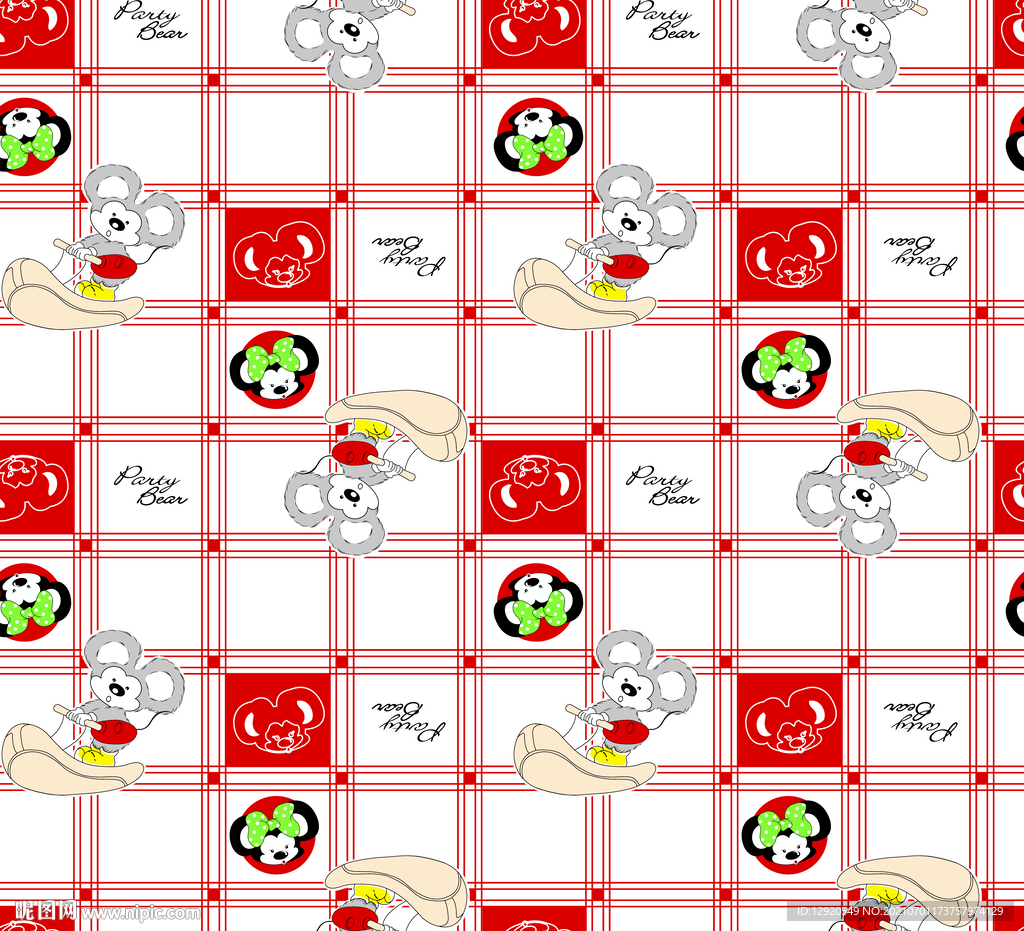 大牌数码卡通格子老鼠