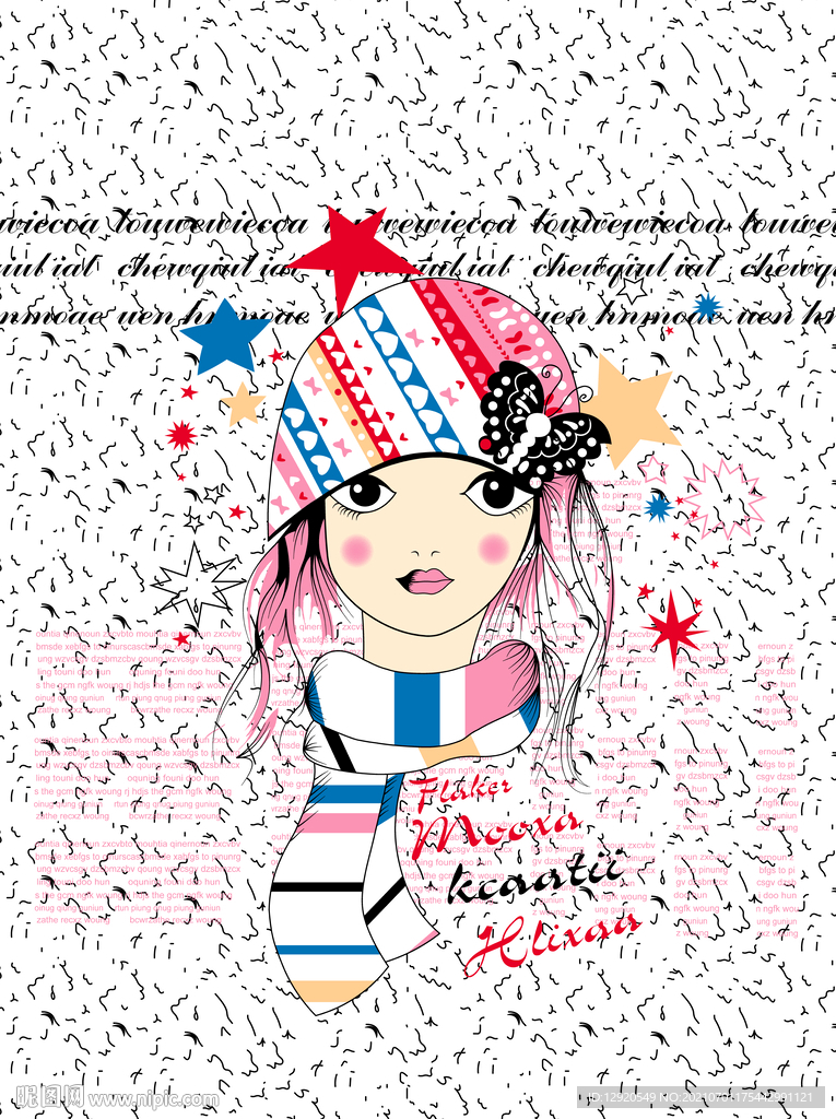 大牌卡通裁片定位人物