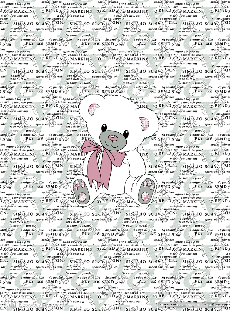 大牌卡通裁片定位熊