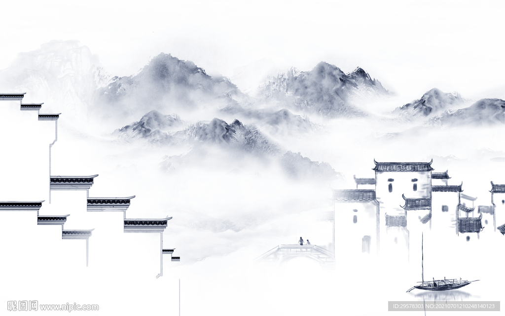 大气新款山水 tif文件分层