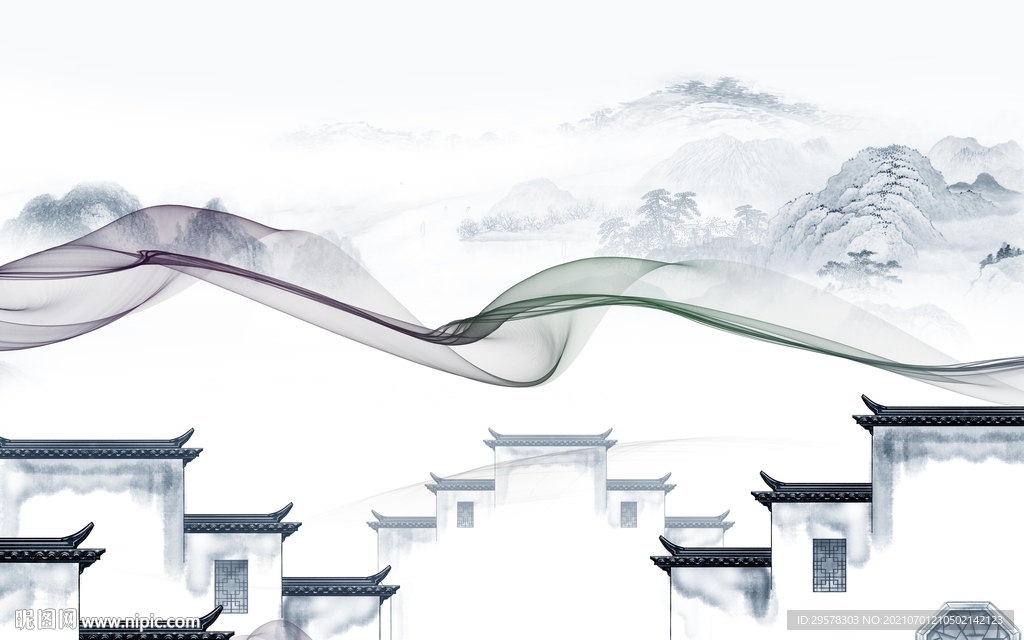 高档 新款山水 tif文件分层