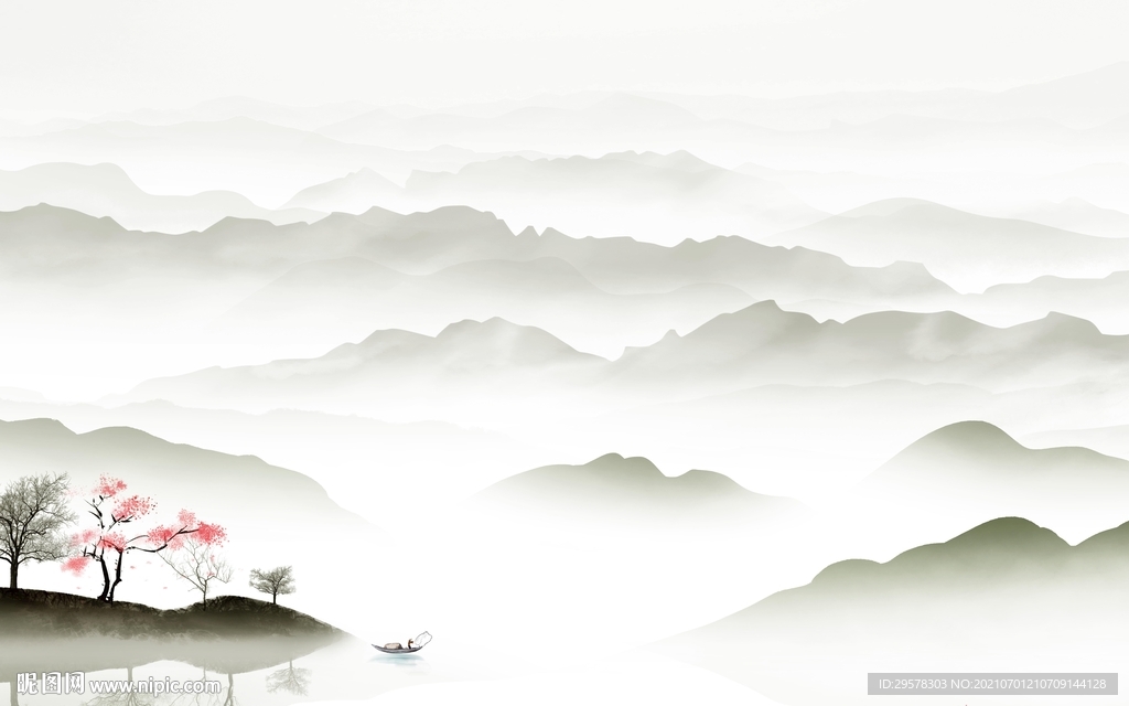 中国风新款山水 tif文件分层