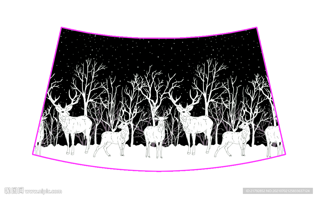 圣诞鹿 数码印花图片