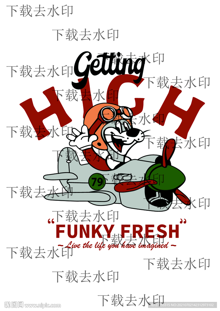 老鼠 飞机 印花