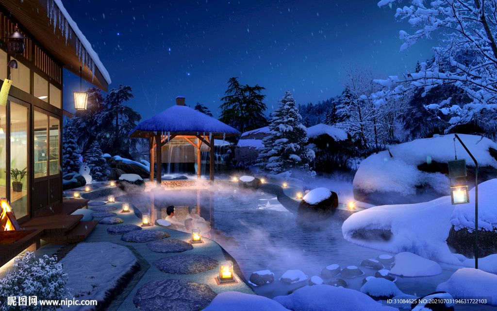 景观效果图雪景效果图夜景效果图