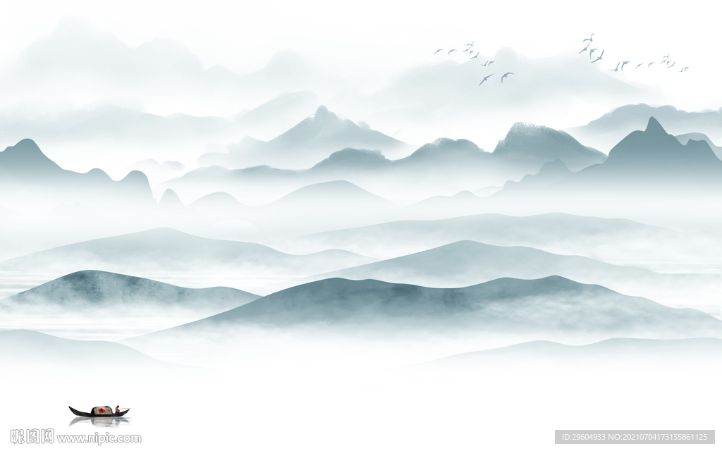 中国风意境山水 tif分层文件