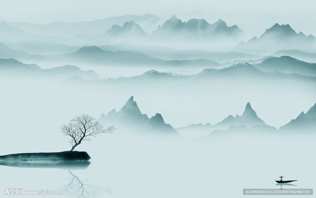 高档意境山水 tif分层文件