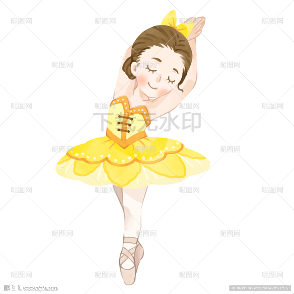 卡通手绘芭蕾舞女孩