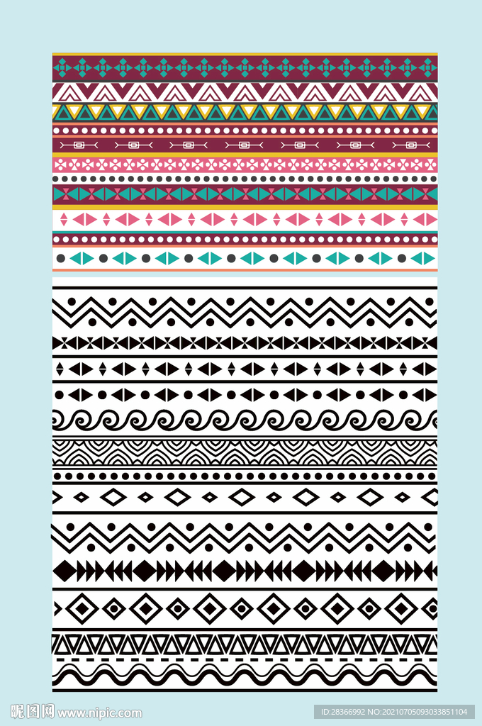 简约几何花纹花边