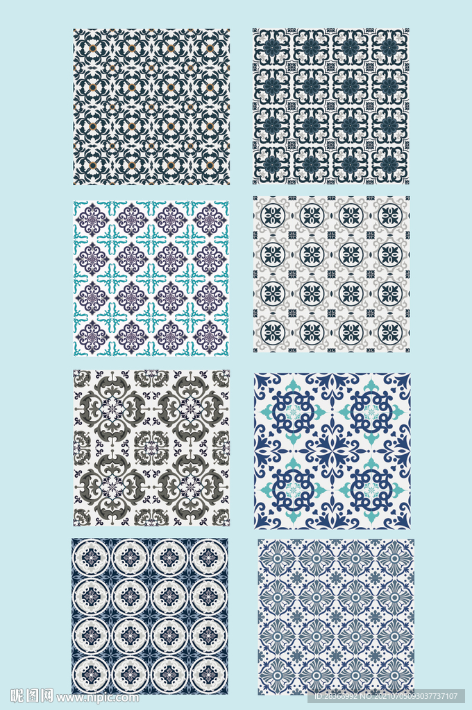 矢量欧式圆形花纹底纹