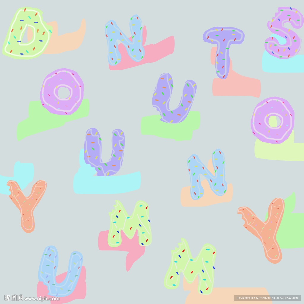 字母甜甜圈元素背景