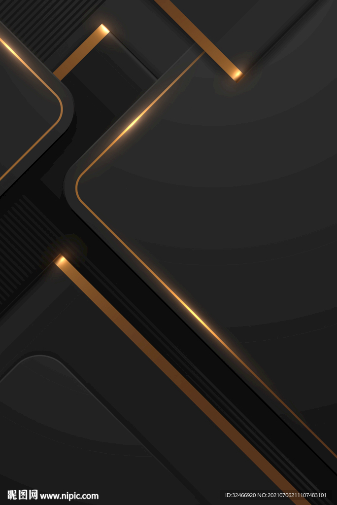 金色线黑色背景