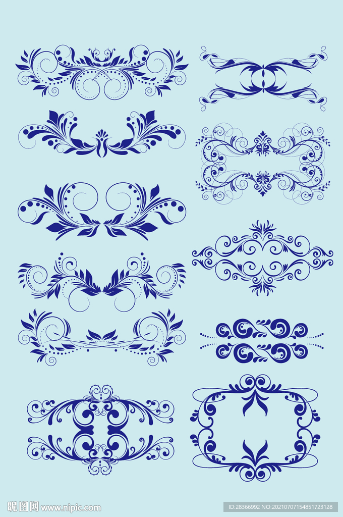 矢量欧式花纹花边边框