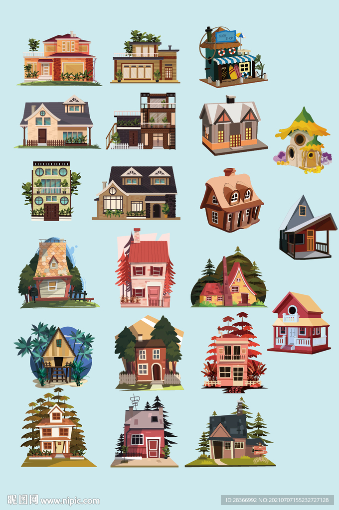 欧式建筑别墅房子