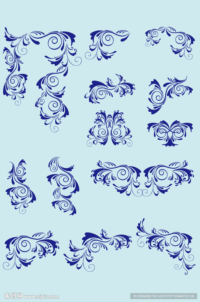 矢量欧式花纹边框装饰花边