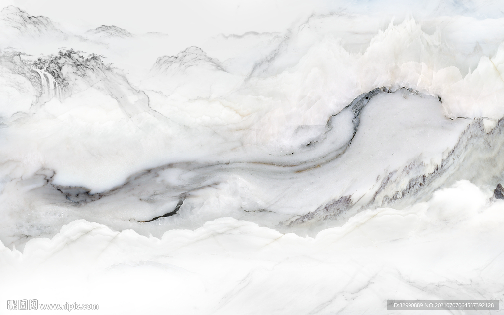 高清 山水爵士白 TIF分层画