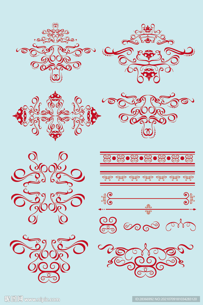 AI矢量欧式花纹装饰边框