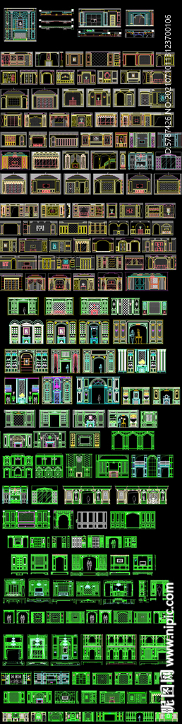 欧式背景墙图纸