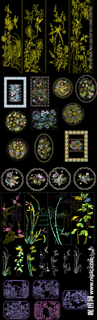 CAD中式花纹图案