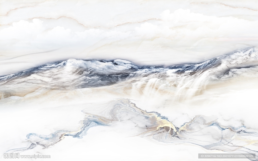 现代山水雅士白 tif合层画