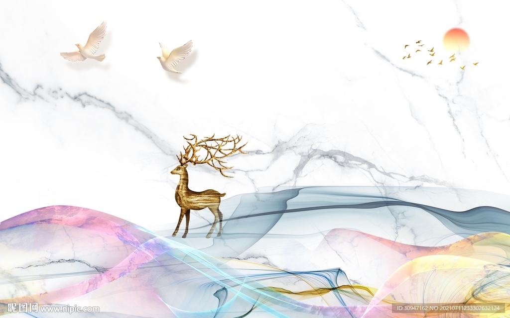 高端简约画新山水 TIF分层