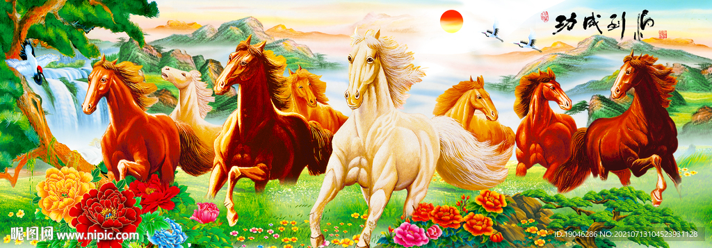 马到成功中式装饰画