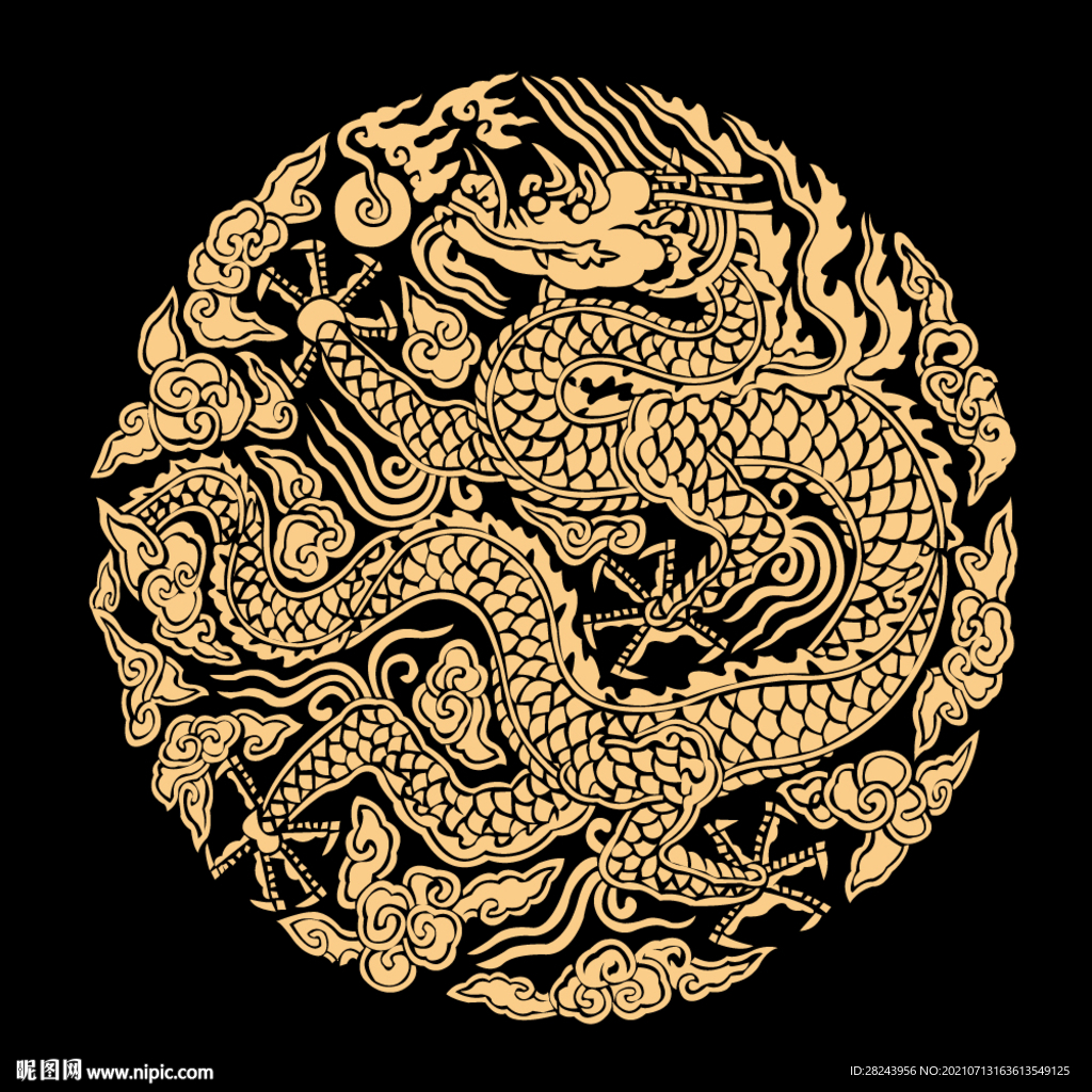 中国龙 龙腾龙纹图片