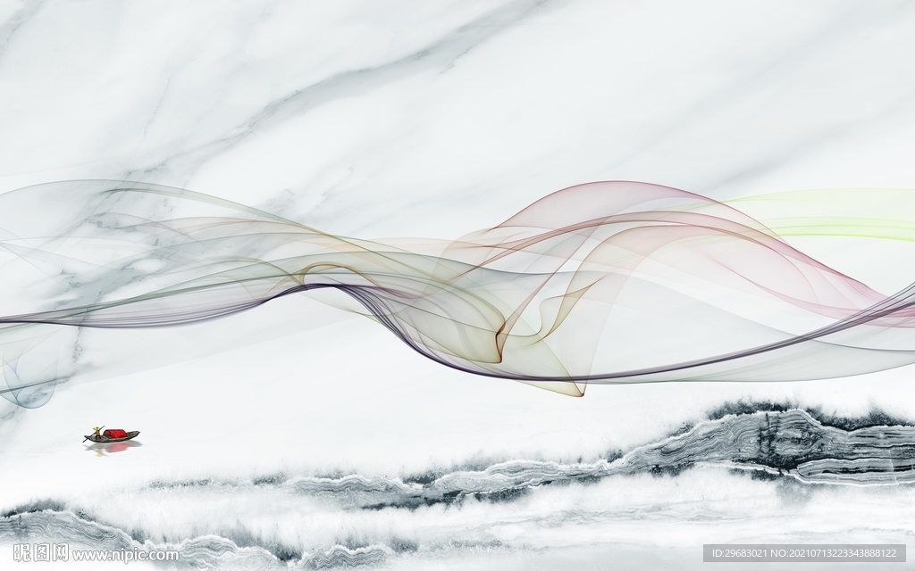 最新山水客厅墙画 tif文件