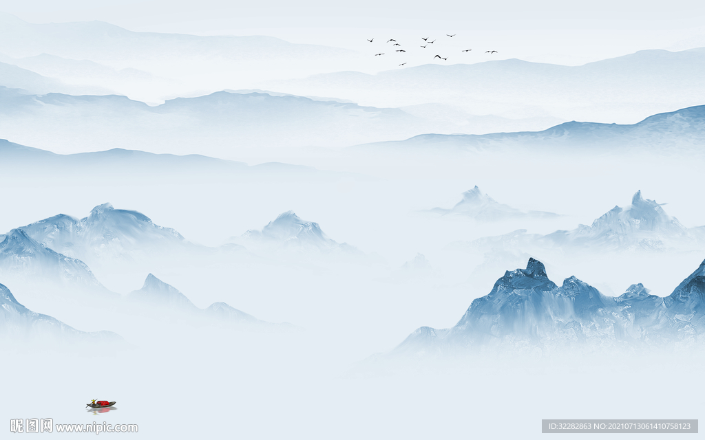 高清山水客厅背景 TIF分层